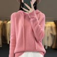 thumbnail image 1 of Suéter de cachemira, suéter de punto con capucha para mujer, suéter de moda coreana, sudadera con capucha holgada que combina con todo, 1 of 6