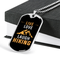 thumbnail image 3 of Collier Camper Live Love Laugh Randonnée Collier Acier Inoxydable Ou or 18k Étiquette Chien Chaîne 24 Pouces, 3 of 8