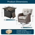 thumbnail image 7 of Unnifurnzi 5 Pieces Outdoor Furniture with Fire Pit-All Weather High Back Wicker Outdoor Swivel Chairs Set of 4 Patio Chairs for Deck Porch Garden Balcony Poolside-Brown/Beige, 7 of 7