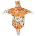 thumbnail image 2 of FORMRS Wearable Blanket Hoodie with Sleeves for Kids Cozy Flannel Sweatshirt, Sunny Floral, 2 of 7