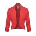 thumbnail image 3 of FashionOutfit Women's Solid 3/4 Sleeves Open Front Bolero Jacket Shrug - Made In USA, 3 of 4