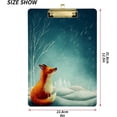 thumbnail image 2 of FMSHPON FoxSnowflakes Clipboard Hardboard Wood Nursing Clip Board and Pull for Standard A4 Letter 13x9 inches, 2 of 7