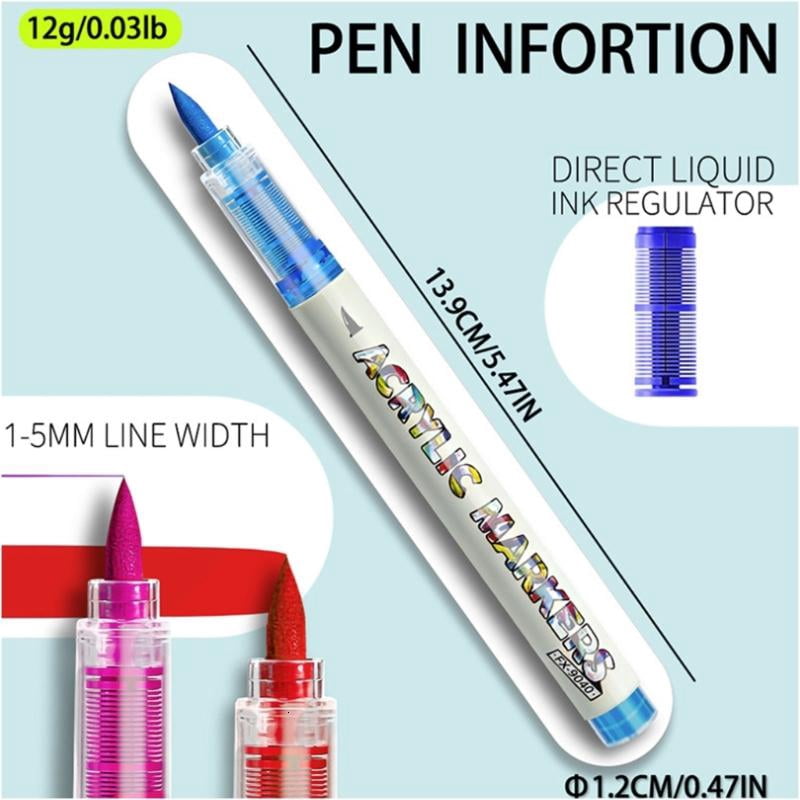 CEORPER Acrylic Marker Brush Tip for Card Making Painting on Paper Wood Canvas