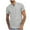 Grey, variant on BADHUB Linen Shirt for Men Casual Short Sleeve Button Henley Shirts Solid Color Summer Beach Vacation Tops with Pocket Father's Day Gift Idea