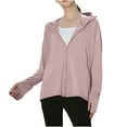 thumbnail image 3 of CFLVAEK Womens Sun Protection Shirts with Thumb Hole Long Sleeve UPF 50+ Hoodie Jackets Summer Casual Full Zip Clothing for Hiking Outdoor, 3 of 5