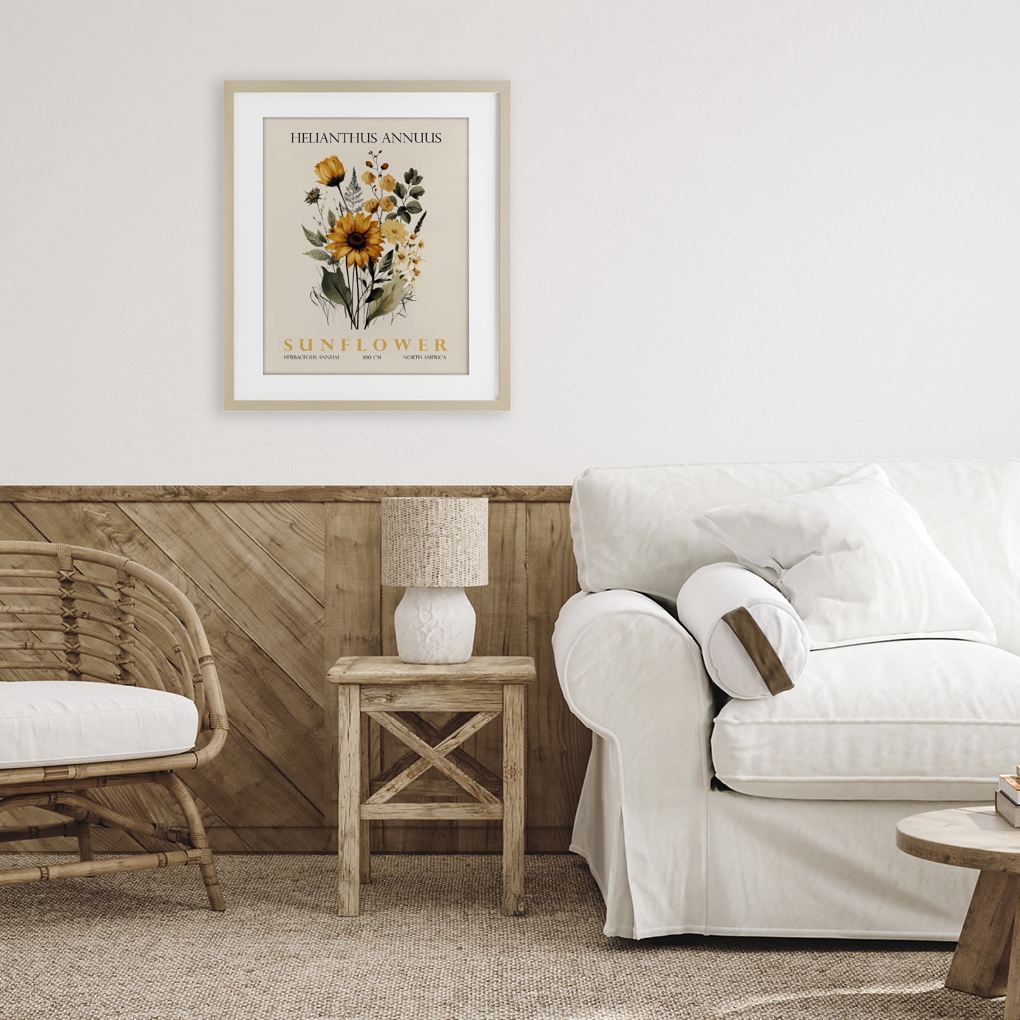 Stupell Industries Natural Sunflower Bundle Birch Framed Print Under Glass, design by Christopher Giampietro