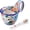Blue Floral, variant on Ceramic Soup Mug with Spoon, 18 oz Floral Bowl with Handle, Microwave & Dishwasher Safe, Coffee Tea Cereal Dessert(Green Jasmine)