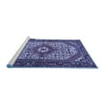 thumbnail image 2 of Ahgly Company Machine Washable Indoor Square Medallion Blue Traditional Area Rugs, 7' Square, 2 of 4