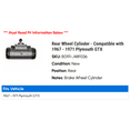 thumbnail image 2 of Rear Wheel Cylinder - Compatible with 1967 - 1971 Plymouth GTX 1968 1969 1970, 2 of 2