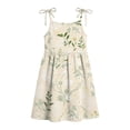thumbnail image 6 of Amzcrzy Girls Dress 2026 Cute Print Crew Neck Summer Sundresses Spaghetti Strap with Tie Shoulder Bow Ruffled Tiered Dresses Casual Flowy A Line White Midi Dress @1 2 Years, 6 of 9