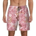 thumbnail image 2 of Picia Rose Flowers pattern Mens Swim Trunks with Compression Liner Stretch Beach Shorts Quick Dry with Zipper Pockets No-Chafing Board Shorts-, 2 of 9