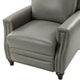 thumbnail image 6 of Upholstered Genuine Leather Recliner Chair with Solid Wood Legs, Dove, 6 of 10