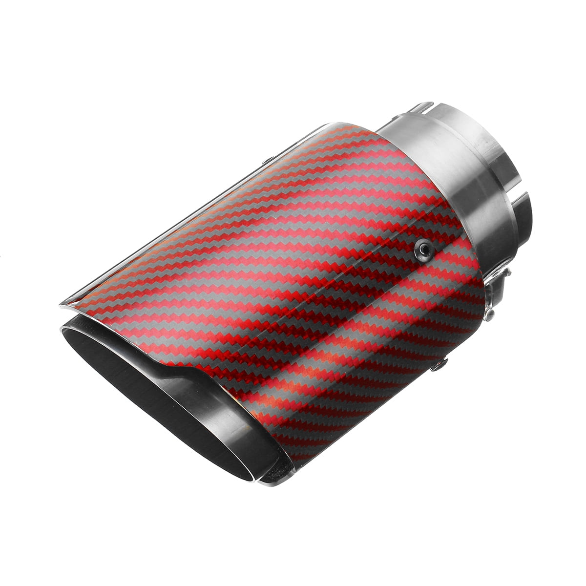 Universal 2.5'' Real Carbon Fiber Red Car Exhaust Muffler Tip End Tail