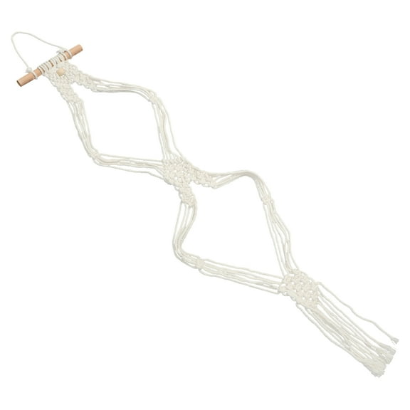 TINKSKY Macrame Hat Rack Hat Display Rack Beige Wood Wall Organization for Cloakroom 1Pcs