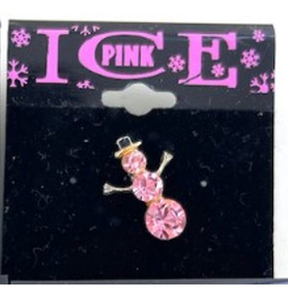 Pink Ice Snowman in Top Hat Pin