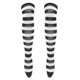 thumbnail image 2 of Pair Of Women's Black And White Wide Striped Thigh High Over The Knee Stocking Socks (black White), 2 of 2