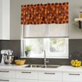 thumbnail image 4 of Orange Maple Leaves Fall Curtain Valances for Windows, Kitchen Valance Window Treatments Panel 2 Pack, Thanksgiving Orange Buffalo Plaid Rod Pocket Short Curtains for Bathroom Bedroom 54 x 18 Inch, 4 of 8