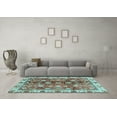 thumbnail image 3 of Ahgly Company Indoor Round Abstract Light Blue Modern Area Rugs, 7' Round, 3 of 4