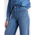 thumbnail image 4 of Free Assembly Women's and Women's Plus Wide Leg Jeans with Patch Pockets, 30", 32", and 34" Inseams, Sizes 0-26 Plus, 4 of 5