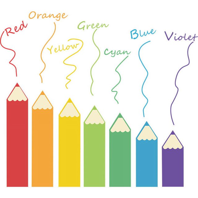 Un conjunto de pegatinas de pared de lápices de dibujos animados de colores, pegatinas de pared autoadhesivas para la habitación de los niños de guardería