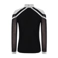 thumbnail image 4 of TSSOE Kids Boys Figure Ice Skating Clothing Sets Sparkly Dance Outfit Rhinestone Top And Pants Training Suits Silver+Black 6, 4 of 7