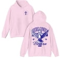 thumbnail image 3 of Unisex Christian Faith Hoodie - Holy Spirit Dove & Cross Design - "Here Comes Heaven" Pullover Sweatshirt, 3 of 6