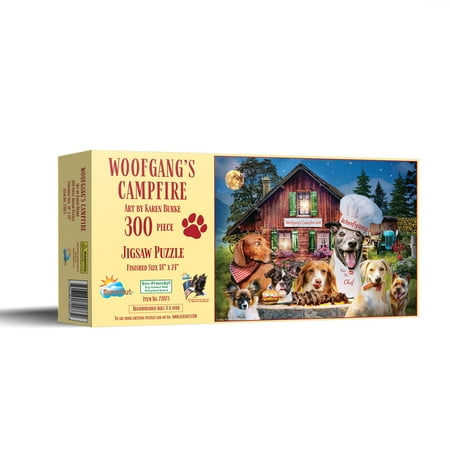 SUNSOUT INC - Wolfgang s Campfire - 300 pc Jigsaw Puzzle by Artist: Karen Burke - Finished Size 18  x 24  Dogs - MPN# 72073 price history on PriceWatchPro