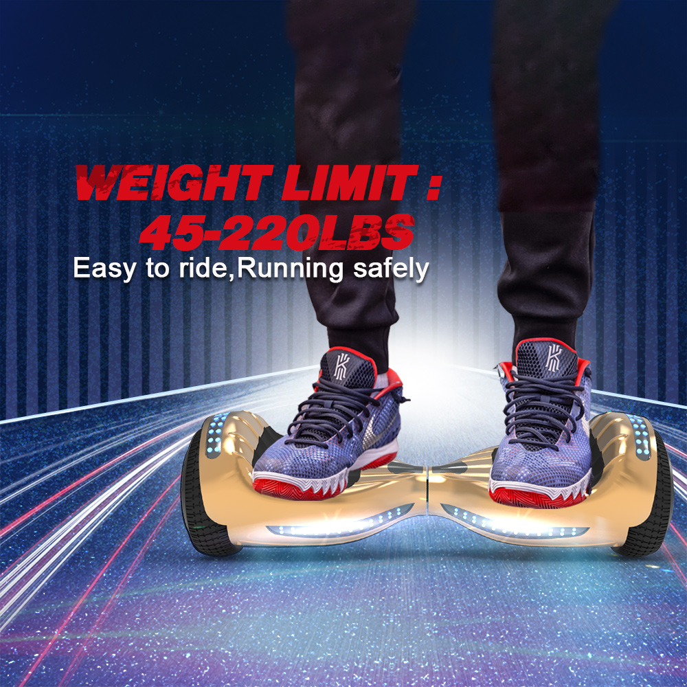 Hoverheart 6.5 In. UL 2272 Certified Hoverboard with Bluetooth and Self Balancing, Chrome Gold - image 5 of 8