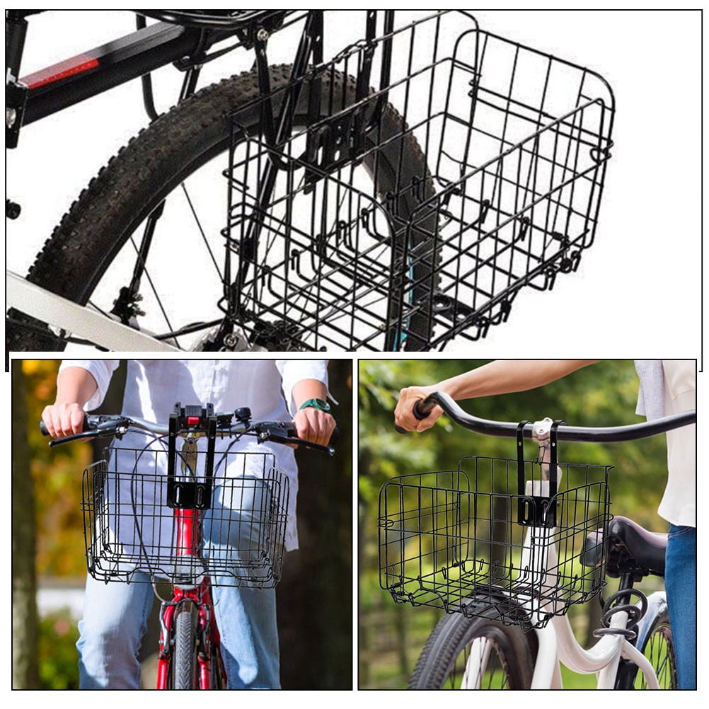 Hemoton Bike Front Basket Large Capacity Bike Basket Metal Basket Bike Vegetable Basket Bike Handlebar Accessory