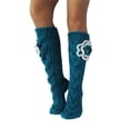 thumbnail image 2 of Genuiskids Women Juniors Cable Knitted Long Stockings Knee High Socks Winter Warm Over The Calf Socks Crochet Flower Knit Socks Leg Warmers for Teen Girls, 2 of 5