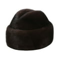 thumbnail image 2 of Opvise Men Fashion Winter Solid Color Imitation Fur Hat Thickened Warm Plush Hat Coldproof Windproof Outdoor Hat Fashion Accessories Coffee, 2 of 8