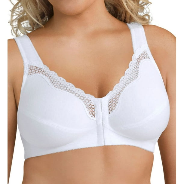 Women's Exquisite Form 5100531 Front Close Cotton Posture Bra (White 42DD)  