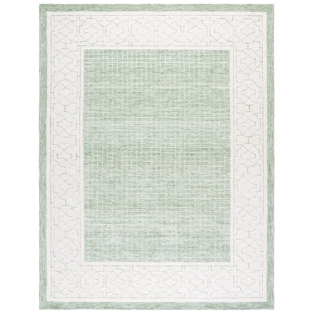 SAFAVIEH Ebony Goddard Bordered Area Rug, Green/Ivory, 8' x 10'