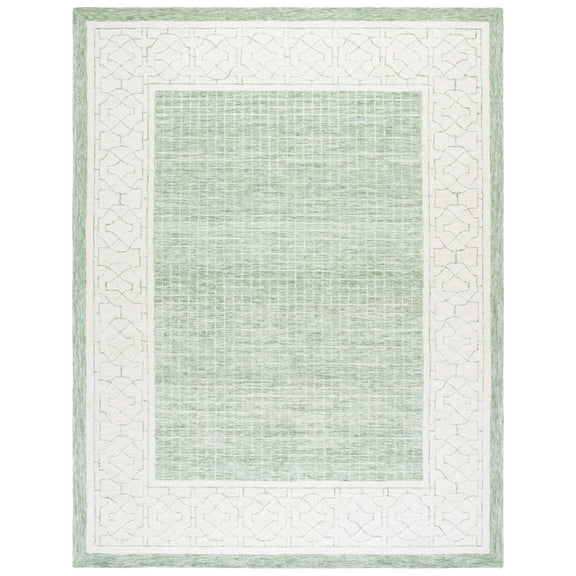SAFAVIEH Ebony Goddard Bordered Area Rug, Green/Ivory, 8' x 10'
