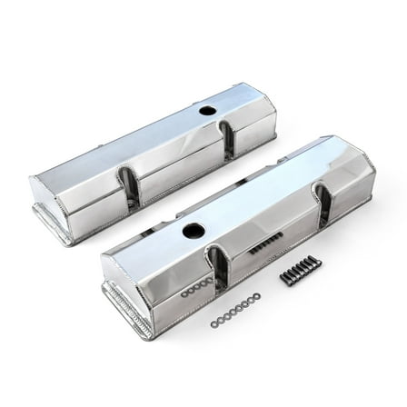 Speedmaster PCE314.1101.01 Compatible with Chevy SBC 350 Fabricated Valve Covers Polished Tall w/o Hole