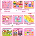 thumbnail image 5 of Busy Board Montessori Toys for Toddlers, Busy Book Sensory Toys for Boys Girls Birthday Gifts, Learning Educational Travel Activities, Pink, 5 of 8