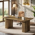 thumbnail image 3 of Tribesigns 63" Farmhouse Executive Desk, Double Pedestal Large Office Desk with Rustic Charm, 3 of 6