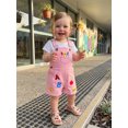 thumbnail image 6 of RUINIXCW Toddler Girl Boy Back to School Overalls Shorts Kids Pre Kindergarten Outfits Baby Boys Girls First Day of School Outfit Pencil Apple Letter Embroidery Adjustable Strap Fall Summer Jumpsuit, 6 of 9
