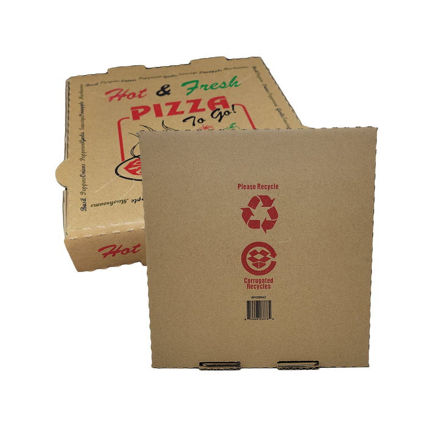 50 Pack Pizza Box 4 Color Print Hot & Fresh Pizza - Kraft Base