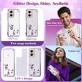 thumbnail image 3 of for Motorola Moto G Stylus 5G 2024 Case Clear Glitter Shiny Motorola Moto G Stylus 5G 2024 Phone Case Silicone Soft Floral Shockproof Cover Pink Slim for Women (Silver-Purple), 3 of 14