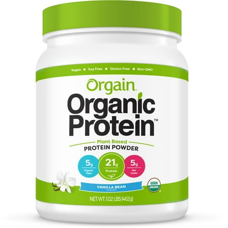 Orgain Organic Plant Based Protein Powder, Vanilla, 21g Protein, 1.0lb,