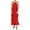 Red, variant on Women's Fringe Dress Halter Neck Cocktail Evening Party Dress Sleeveless Deep Back High Slit Boho Gown Red