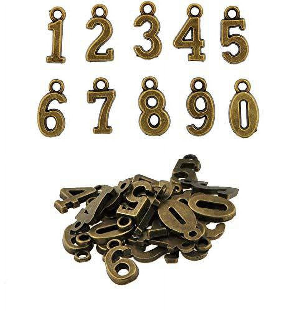 Number Charms - Choose from Numbers 1 through 9 - Choose from Silver or  Gold-Plate