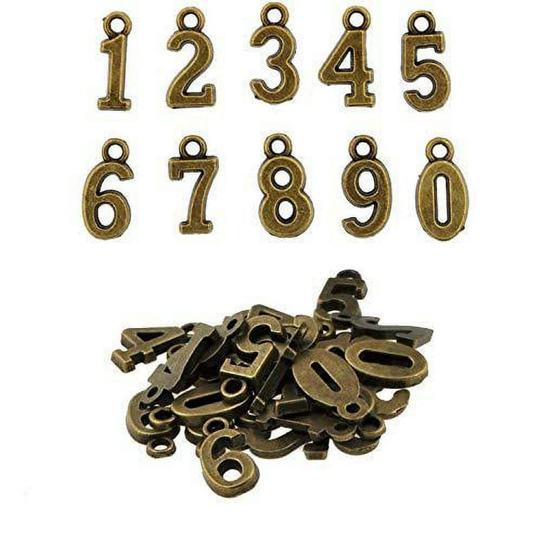 Number Charms for Necklaces, Bracelets, Pendants, Jewelry Making, 0-9 Metal  Craft Numbers, 9 Sets 90 PCs, by Mandala Crafts 