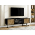 thumbnail image 4 of Tv Stand, 72 Inch, Console, Media Entertainment Center, Storage Cabinet, Living Room, Bedroom, Brown And Black Laminate, Black Metal, Contemporary, Modern, 4 of 11