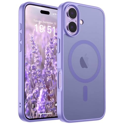 ZHU997 Magnetic for iPhone 17 Case (Compatible with MagSafe)(Military Grade Drop Protection) Translucent Matte Shockproof with Anti-Fingerprint Phone Cover 2025,Purple