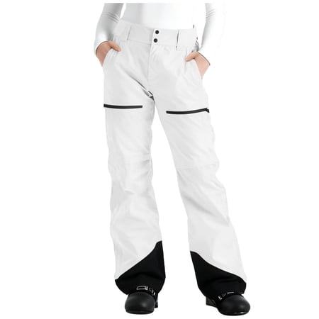 KIHOUT Women s Color Block Pocket Windproof Waterproof Ski Pants - Polyester Sport Snow Trousers (S M L XL XXL XXXL) - Wear Over Fleece Base Layers or as Standalone Hiking Pants