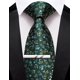 thumbnail image 2 of Corbata Barry.Wang con estampado floral verde esmeralda, 150 cm x 8,5 cm, 2 of 9