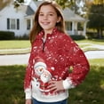 thumbnail image 3 of Uorisanigo Girls' 1/4 Zipper Sweatshirts Oversized Sweatshirts Casual Long Sleeve Workout Shirts Quarter Zip Hoodies for Fall Winter Spring - Musical Santa Claus Snowman, 3 of 7