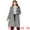 Grey, variant on GRACE & GRANDEUR Women's Plus Christmas Overcoat Single Breasted Belted Long PeaCoat Red 3X
